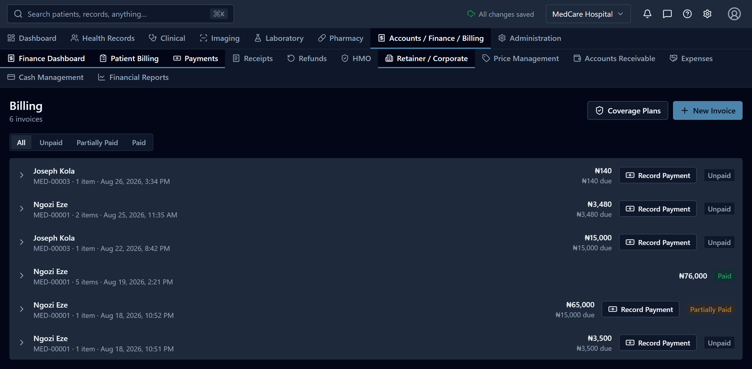 EMR/EHR Software screenshot